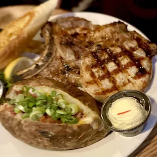 Pork chops huge serving