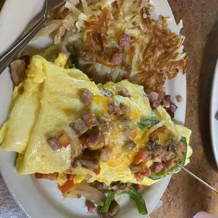 Everything omelette no mushrooms.