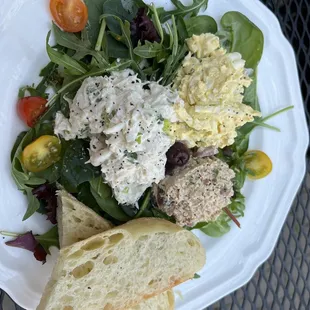 Trio salad - egg/crab and chicken salads