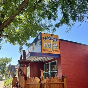 the front of the building