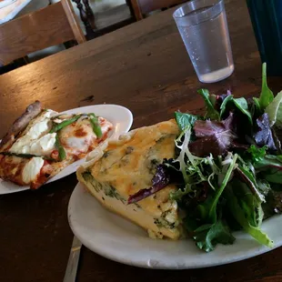 Quiche, Greens and Pizza