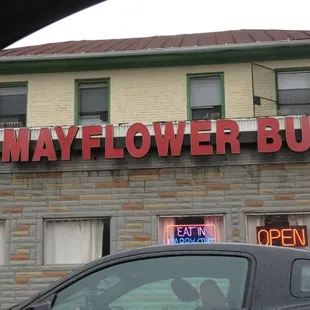 the front of the restaurant