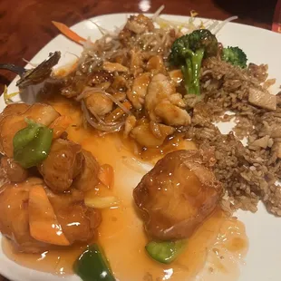 Forgot to take before serving was DC33. Sweet and Sour Chicken and Bourbon Chicken Combo