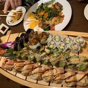 Mixed Sushi Boat and Triple Delight