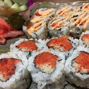 Spicy Tuna and Spicy Scallop rolls