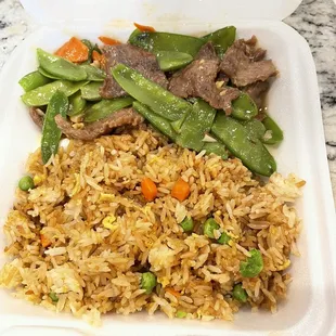 4. Beef with Snow Peas &amp; fried rice