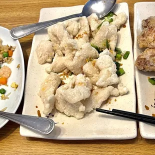 House Fried Rice, Salt-n-Pepper Fish, Salt-n-pepper Chicken wings