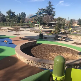 Music area in the back near the grass