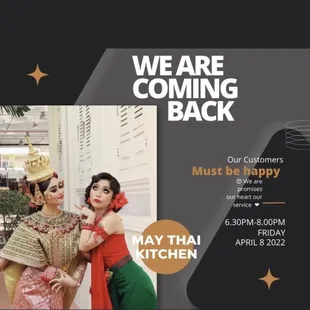 Thai Songkran festival and Thai dancing show coming today at 6:30 pm