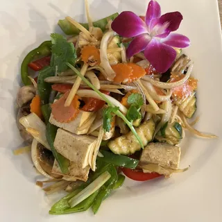 Fresh ginger mixed vegetables