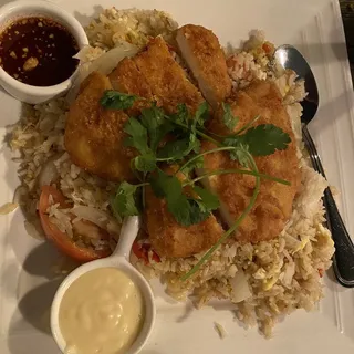 Crispy chicken fried rice