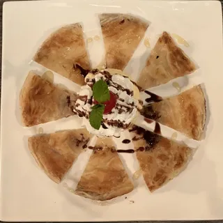 Roti with ice cream