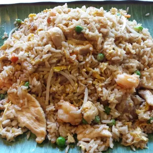 Combination Fried Rice and General Tsao's Chicken