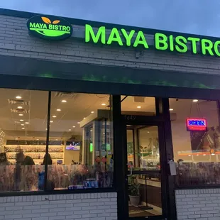 the front of the restaurant