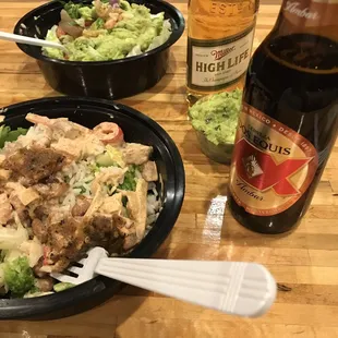 Two bowls with most of the options at Maya Burrito.