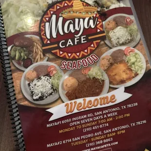 a menu for a mexican restaurant