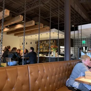 Bar in back of restaurant