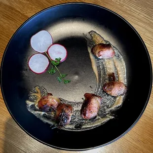 Bacon-wrapped, chorizo stuffed dates