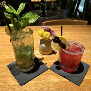 Mojito and pomegranate Margarita