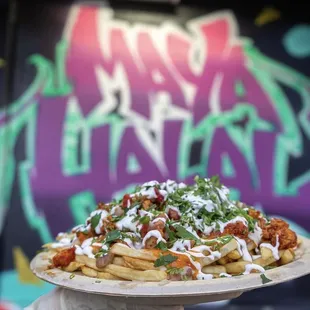 a plate of mexican food