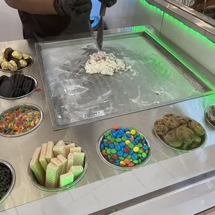 a man making a dessert