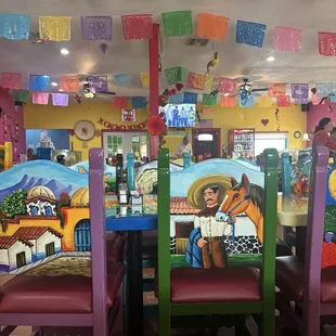 Inside the restaurant - so colorful!