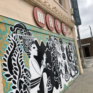 a mural on the side of a building