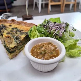 Quiche/salad w/salsa