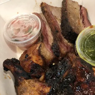 Brisket and chicken