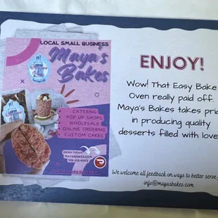 an advertisement for a bakery