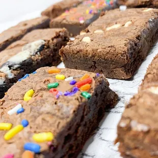a variety of brownies