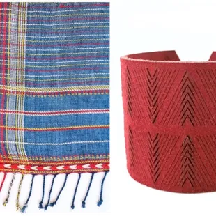 India and New Mexico meet in this sensational combo. Scarf: Mimres / Leather Bracelet: Oropopo