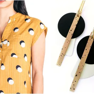 Bridge &amp;b Burn blouse paired with Sibilia earrings.