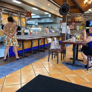 a woman ordering food