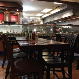 Inside serving station