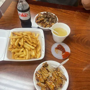 Miso soup plus our fries and meal ! So good !