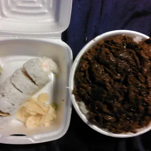 Along with my small beef bowl. Nice for $4.99.