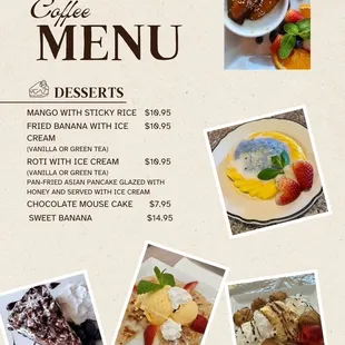 menu, crepes