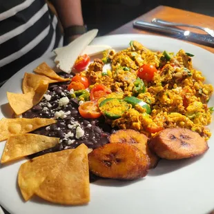 Mexican omelette with fried plantain