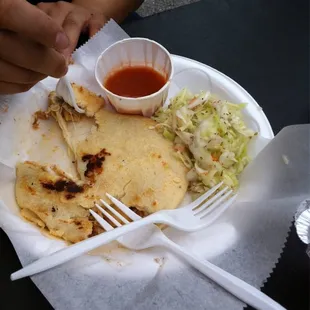 a plate of mexican food