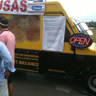 From food truck event @ Avalon Park tonight. I didn't eat here, but took this picture. Look up at the top for Facebook info.