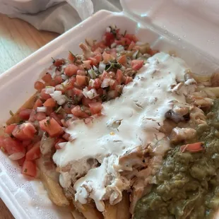 Nacho fries with chicken