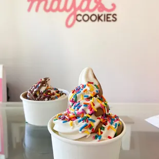 Maya&apos;s Cookies now has Oatly Soft Serve!