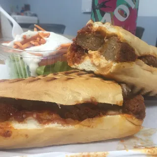 Hot Meatball and Cheese Sandwich