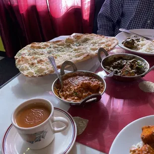 Giant garlic naan right out of the oven