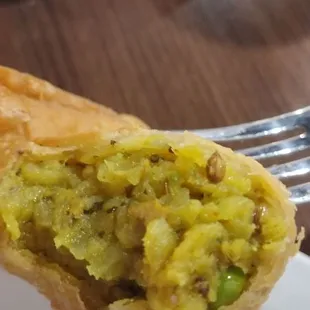 Samosa after a few bites lol