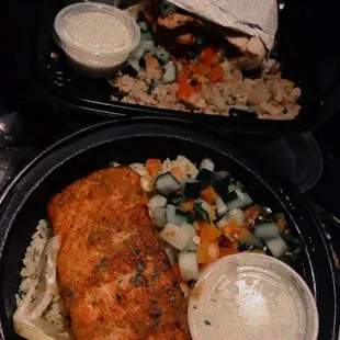 two plates of food