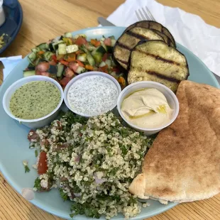 Garlic Roasted Grilled Eggplant Plate
