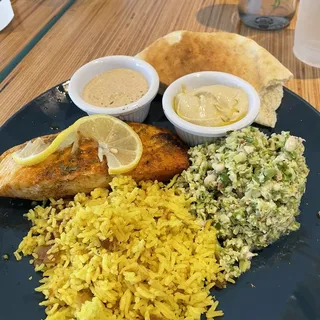 Salmon with Harissa Butter Plate