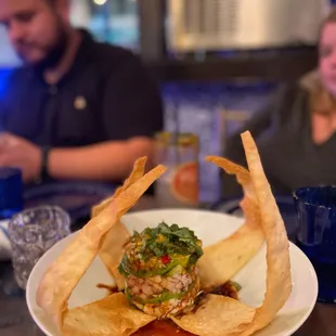 a plate of food on a table
